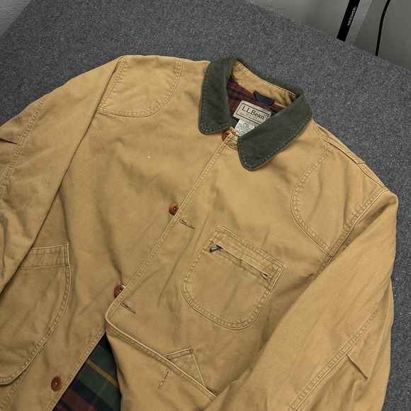 VTG LL Bean Chore Barn Field Coat Men's Size XL Canvas Corduroy Collar 70s USA - Picture 2 of 16